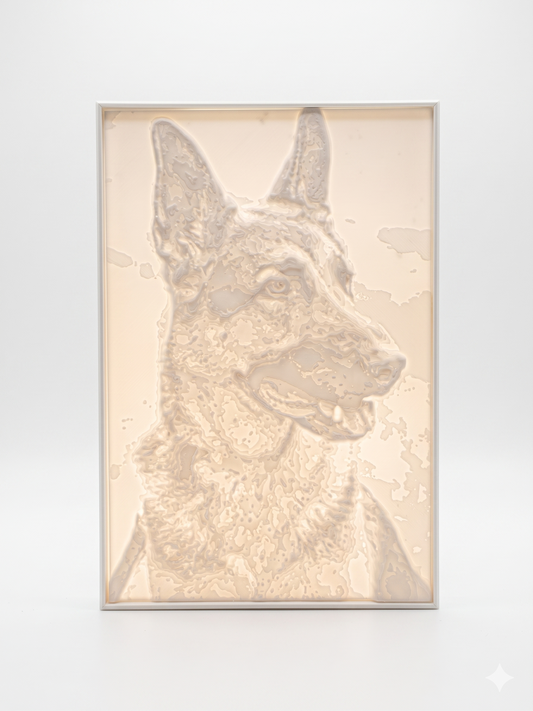 Custom 3D printed lithophane portrait memorial gift UK