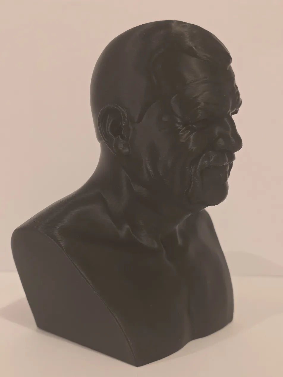 Bespoke 3D portrait bust memorial gift close up detail